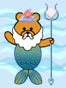 Clarence Bear as the Sea King