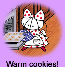 Clara baking cookies