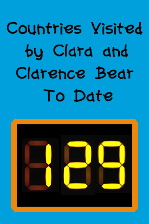 Counter
                                      showing number of countries - 129
                                      visited by Clara and Clarence
                                      Bear