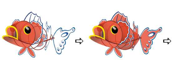 Renderings of fish lantern step by step.