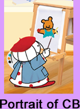 Clara painting portrait
                                            of Clarence Bear