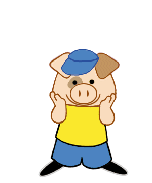 Mitch removing his "Sterling"
                            head in The Three Little Pigs - A Play.