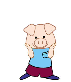 Ryan removing his
                            "Floyd" head in The Three Little
                            Pigs - A Play.