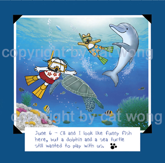 Clara and Clarence Bear are
                                          snorkeling